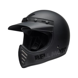 Bell Moto 3 Classic Vintage MX Helm Retro Matt / Gloss Blackout L - 59-60cm